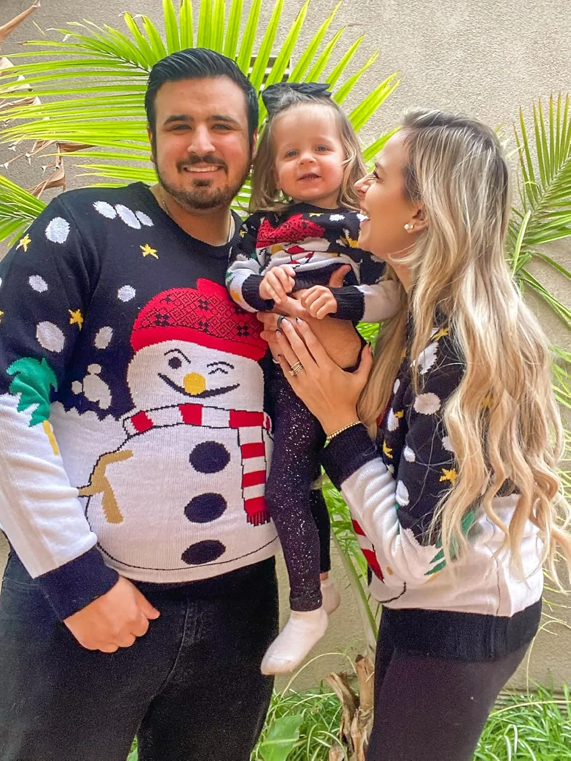 IFFEI Ugly Christmas Sweater for Women Men Kids Cute Family Matching Pullover Knit Jumpers for Holiday Party
