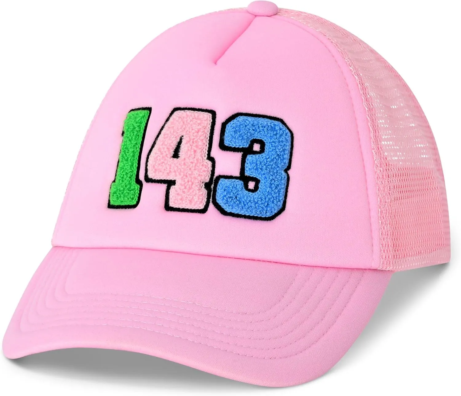 iscream Classic Trucker Style Adjustable Mesh Panel Baseball Chenille Applique Cap Collection