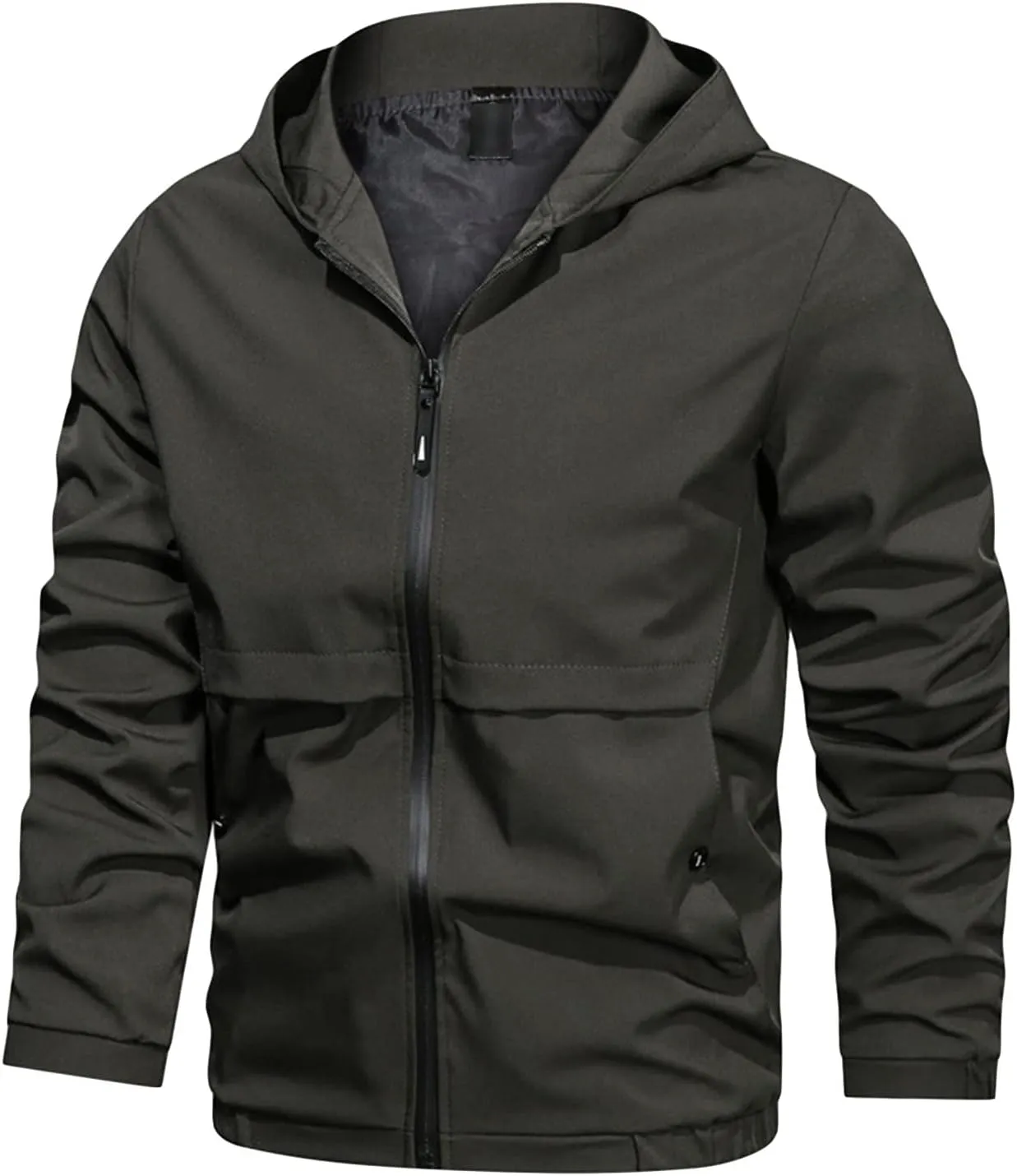 JEShifangjiusu Men'S Waterproof Breathable Hooded Lightweight Sportswear Windbreaker Jacket Raincoat Outdoor Puffer Jacket
