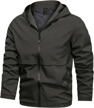 JEShifangjiusu Men'S Waterproof Breathable Hooded Lightweight Sportswear Windbreaker Jacket Raincoat Outdoor Puffer Jacket