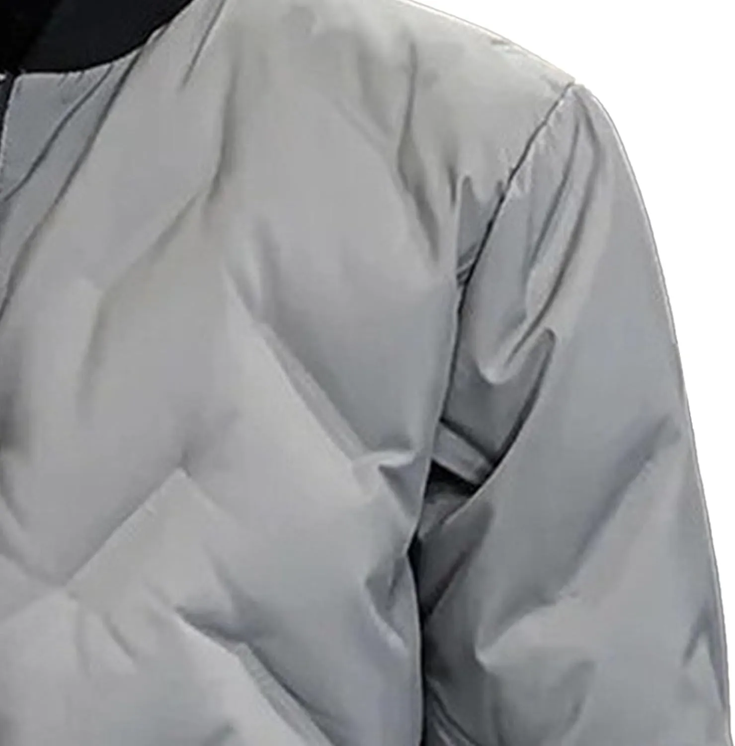 JEsilunmaMY Casual Baseball Bomber Jackets for Men Lightweight Cropped Puffer Quilted Jacket Thermal Sportwear Down Coats