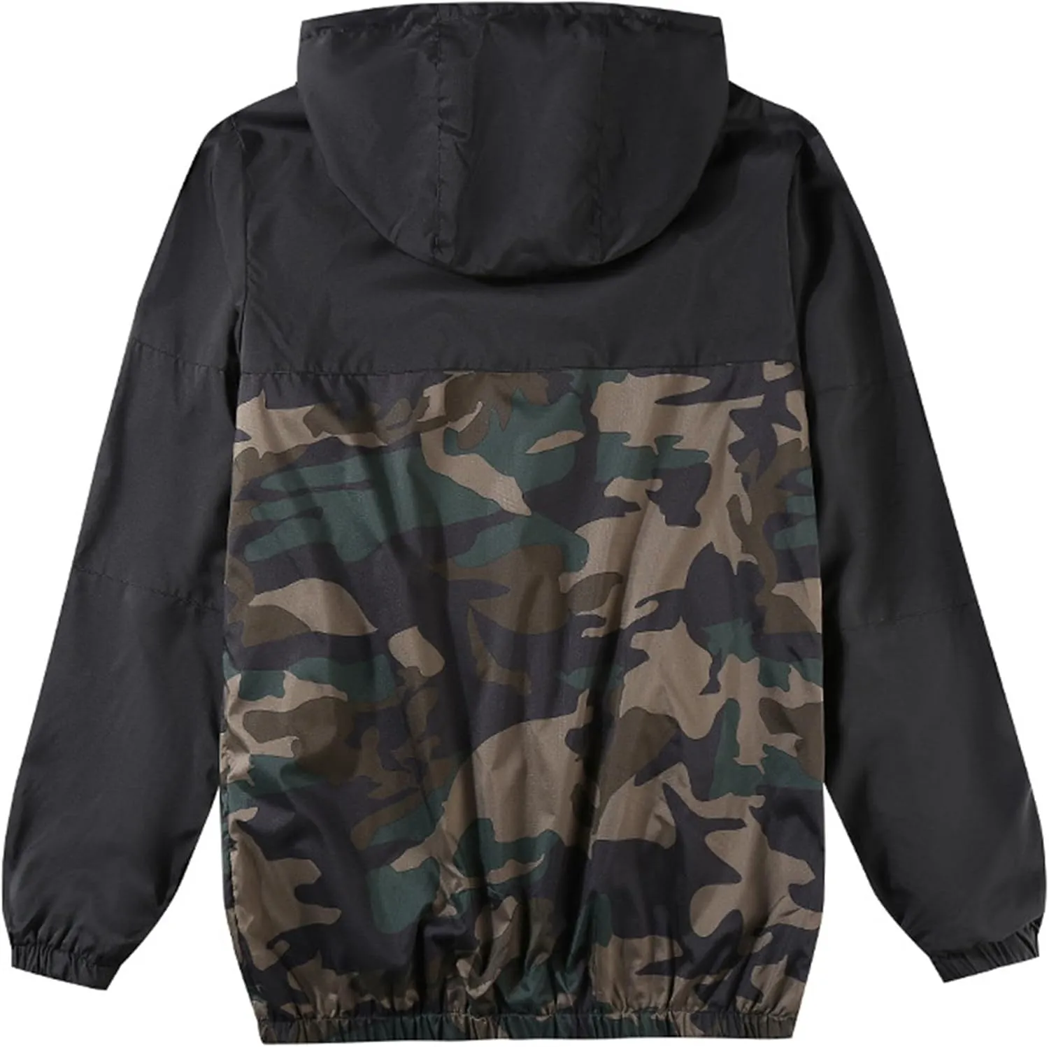 JEsilunmaMY Men's Lightweight Mesh Lined Sportwear Long Sleeve Zip Up Bomber Jackets Casual Outdoor Hooded Sweatshirt