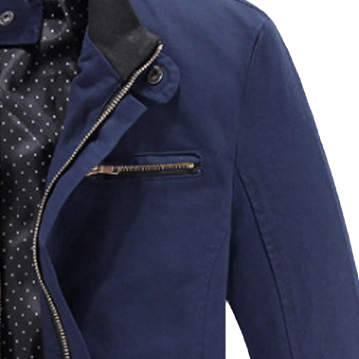 JEsilunmaMY Men's Slim Cargo Cotton Jacket Stand Collar Zipper Lightweight Jackets Casual Sportwear Rib Bomber Jackets