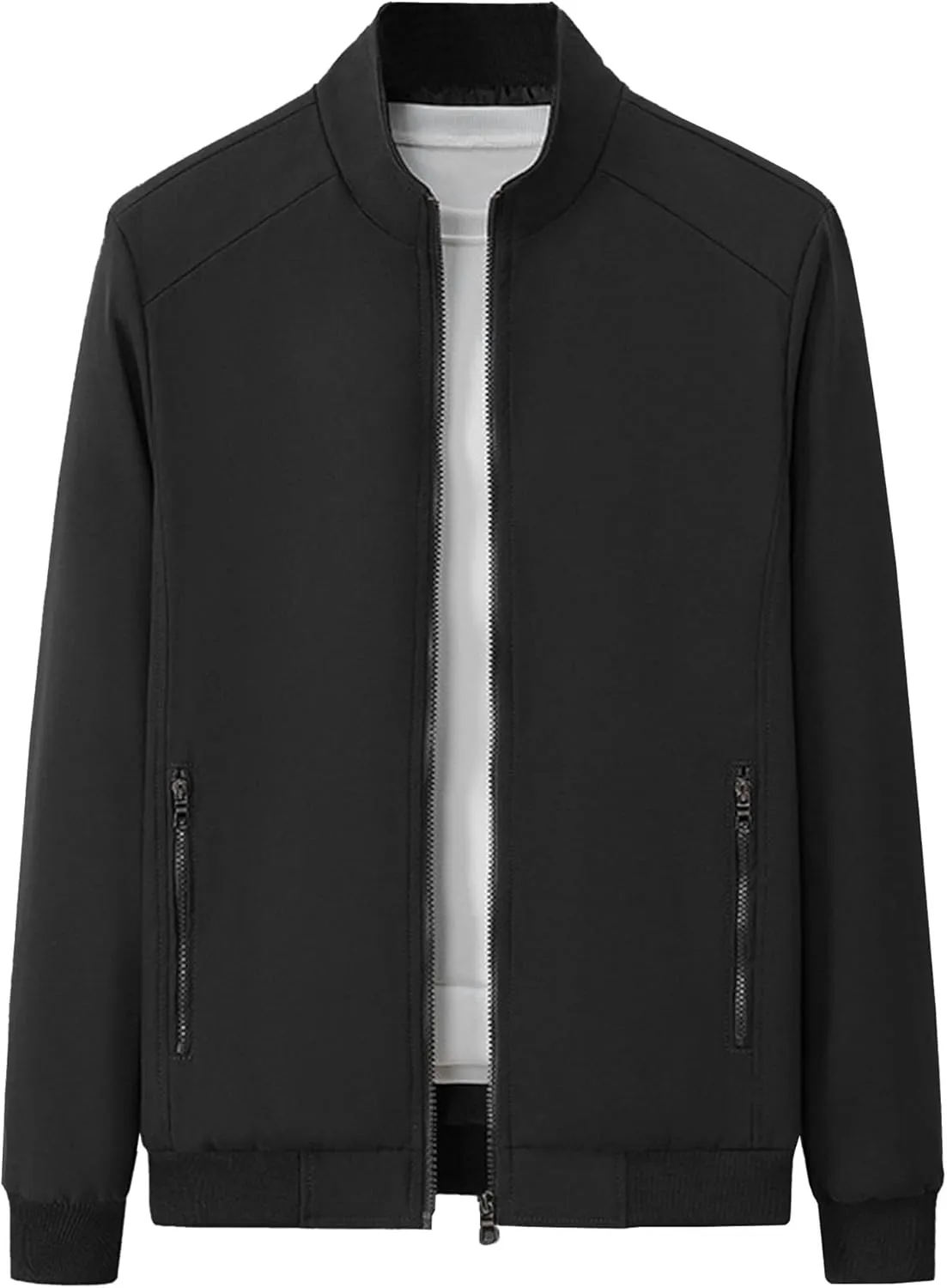 JEsilunmaMY Men's Stand Collar Bomber Padded Coats Zip Up Casual Business Sportwear Stylish Lightweight Warm Windbreakers