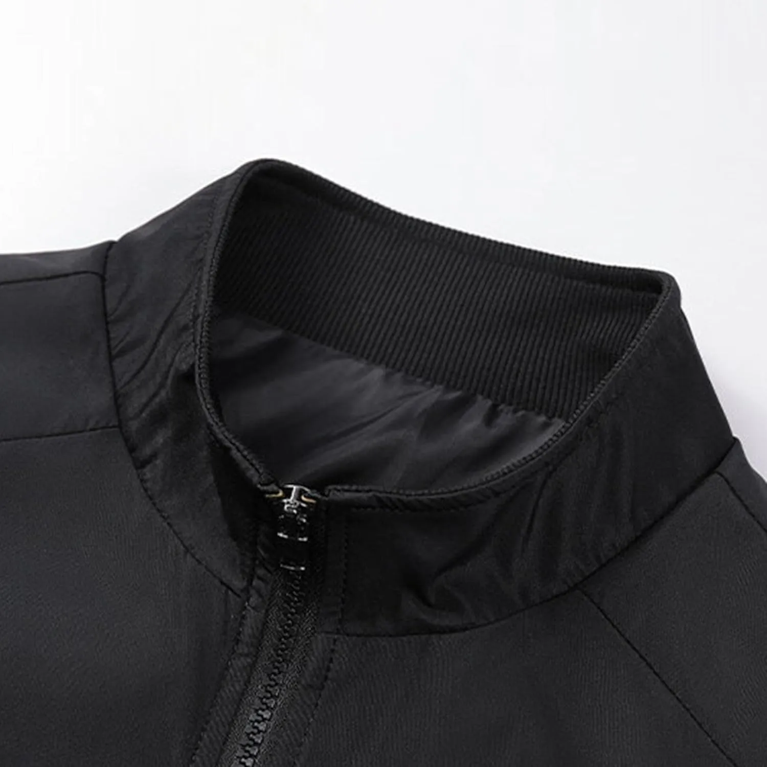 JEsilunmaMY Men's Stand Collar Bomber Padded Coats Zip Up Casual Business Sportwear Stylish Lightweight Warm Windbreakers