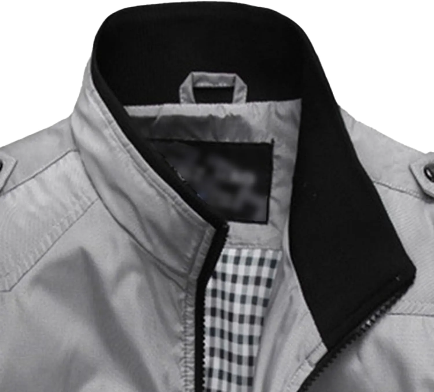 JEsilunmaMY Men's Stand Collar Flannel Bomber Jacket Full Zip Lightweight Baseball Jacket Windproof Sportwear Windbreaker