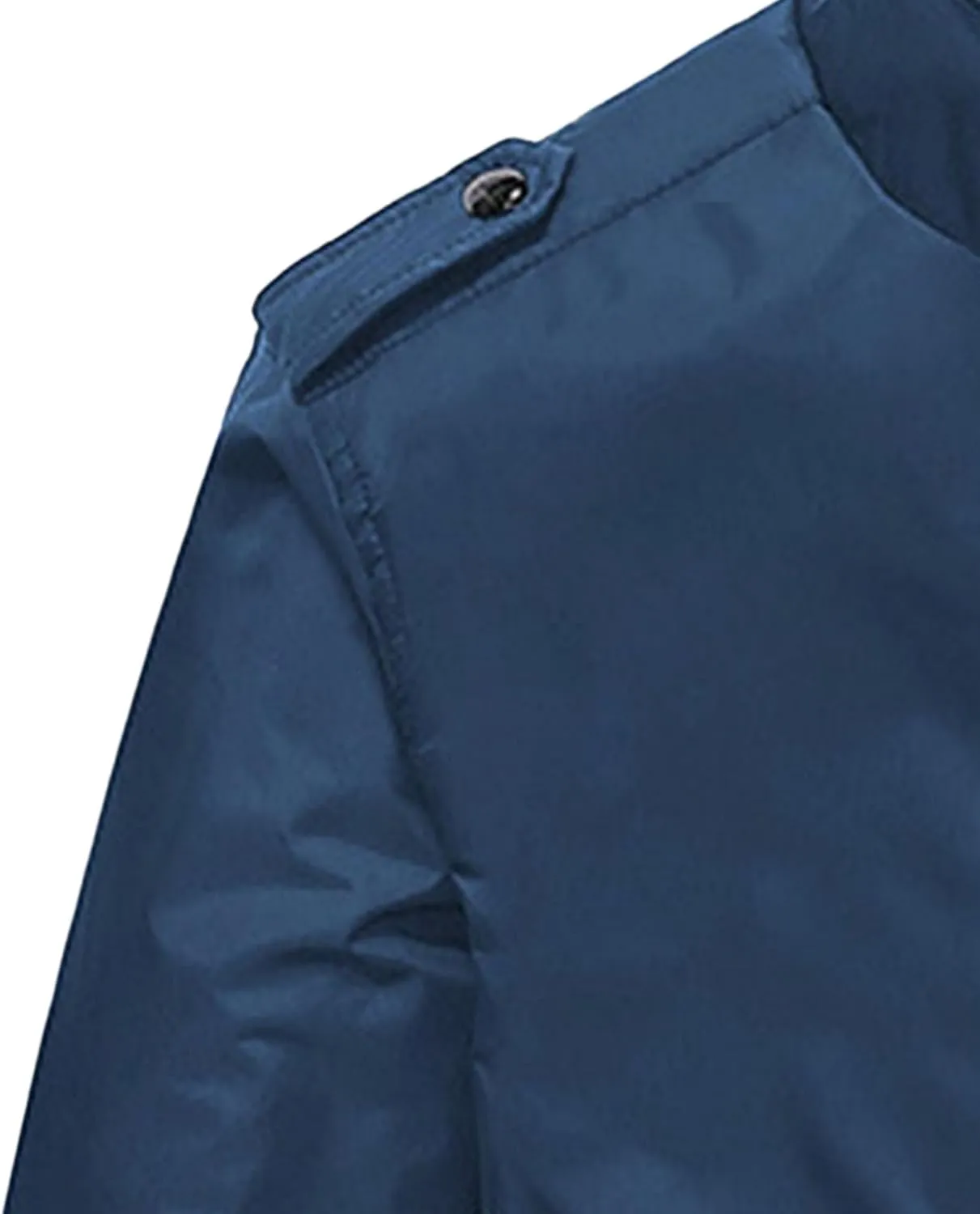 JEsilunmaMY Men's Stand Collar Flannel Bomber Jacket Full Zip Lightweight Baseball Jacket Windproof Sportwear Windbreaker
