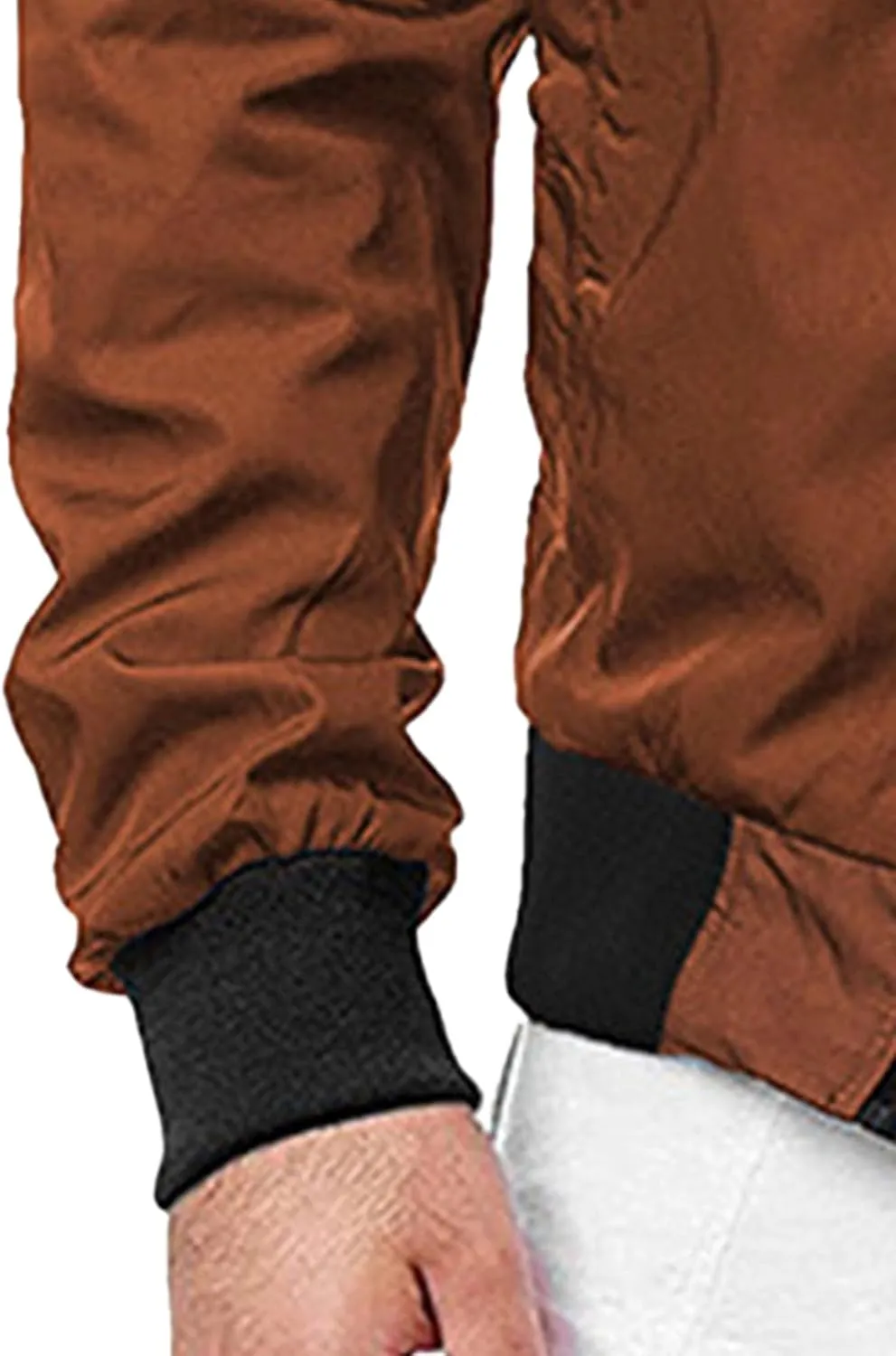 JEsilunmaMY Men's Zip Up Casual Bomber Jackets Stand Collar Lightweight Sportwear Winter Warm Padded Coats Windbreaker
