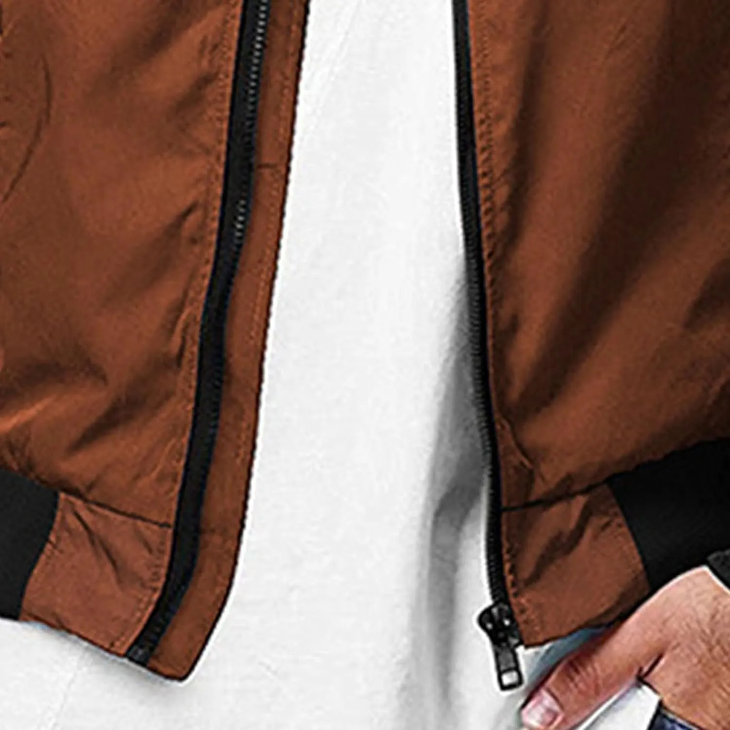 JEsilunmaMY Men's Zip Up Casual Bomber Jackets Stand Collar Lightweight Sportwear Winter Warm Padded Coats Windbreaker