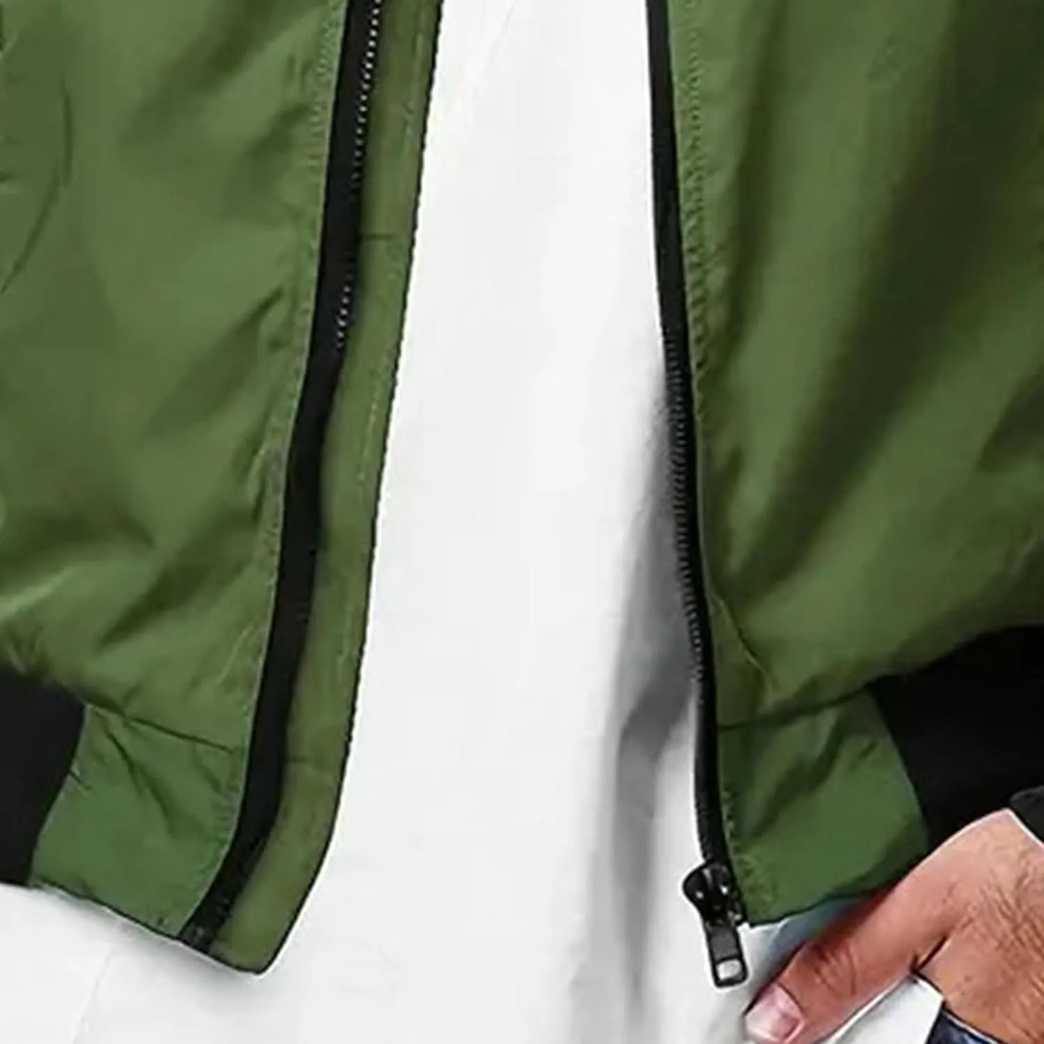 JEsilunmaMY Men's Zip Up Casual Bomber Jackets Stand Collar Lightweight Sportwear Winter Warm Padded Coats Windbreaker