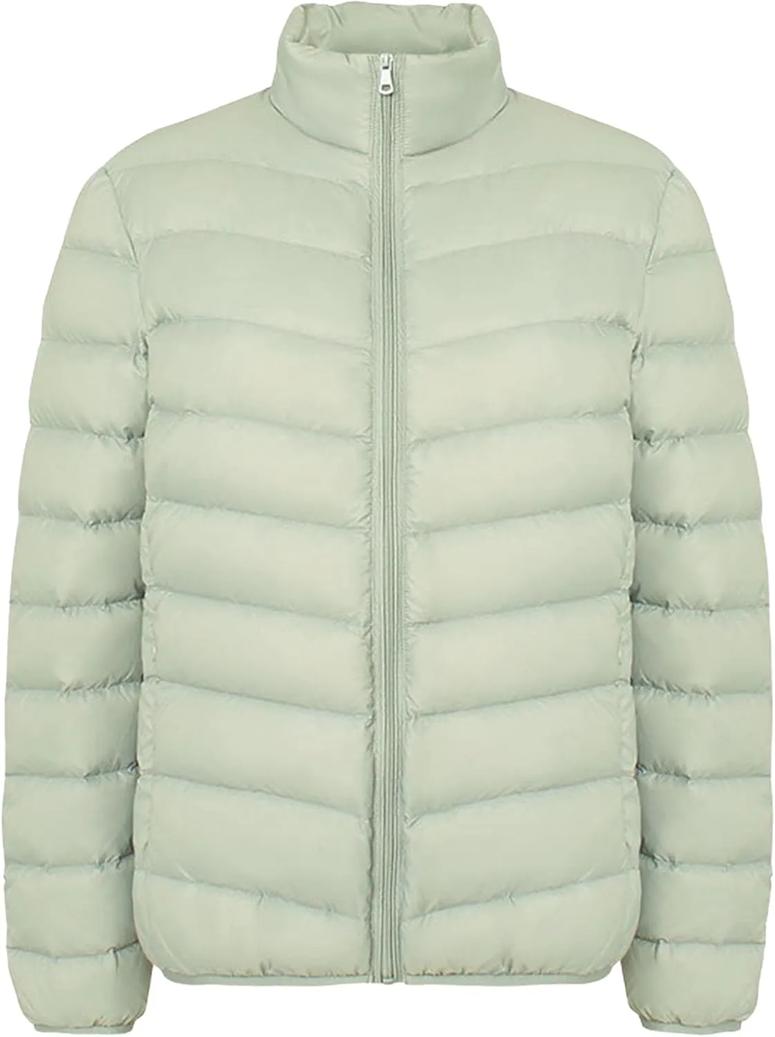 JEsilunmaMY Women's Stand Collar Duck Down Jacket Lightweight Long Sleeve Insulated Puffer Jacket Warm Winter Quilted Coat