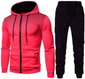 LCMTWX Mens 2 Piece Outfits Fall Winter Solid Color Zipper Sweater Pants Sports Suit Drawstring Zip Up Jackets Jacket Men
