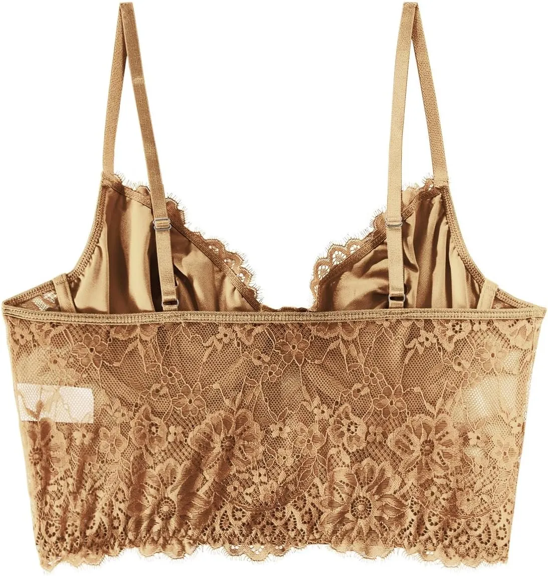 Lilosy Sexy Floral Lace Sheer Longline Crop Cami Top