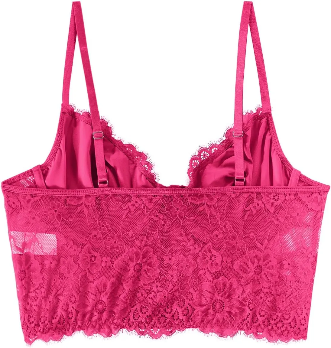 Lilosy Sexy Floral Lace Sheer Longline Crop Cami Top