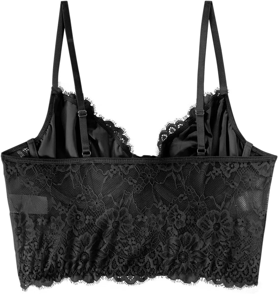 Lilosy Sexy Floral Lace Sheer Longline Crop Cami Top
