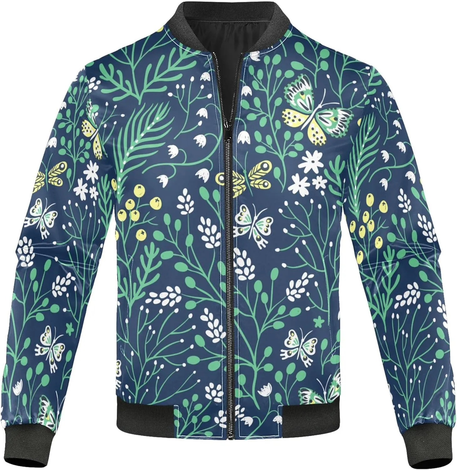 linqin Summer Herbs and Safari Butterflies Men'S Jacket Lightweight Waterproof Windbreaker Mens Jackets Softshell Sportwear