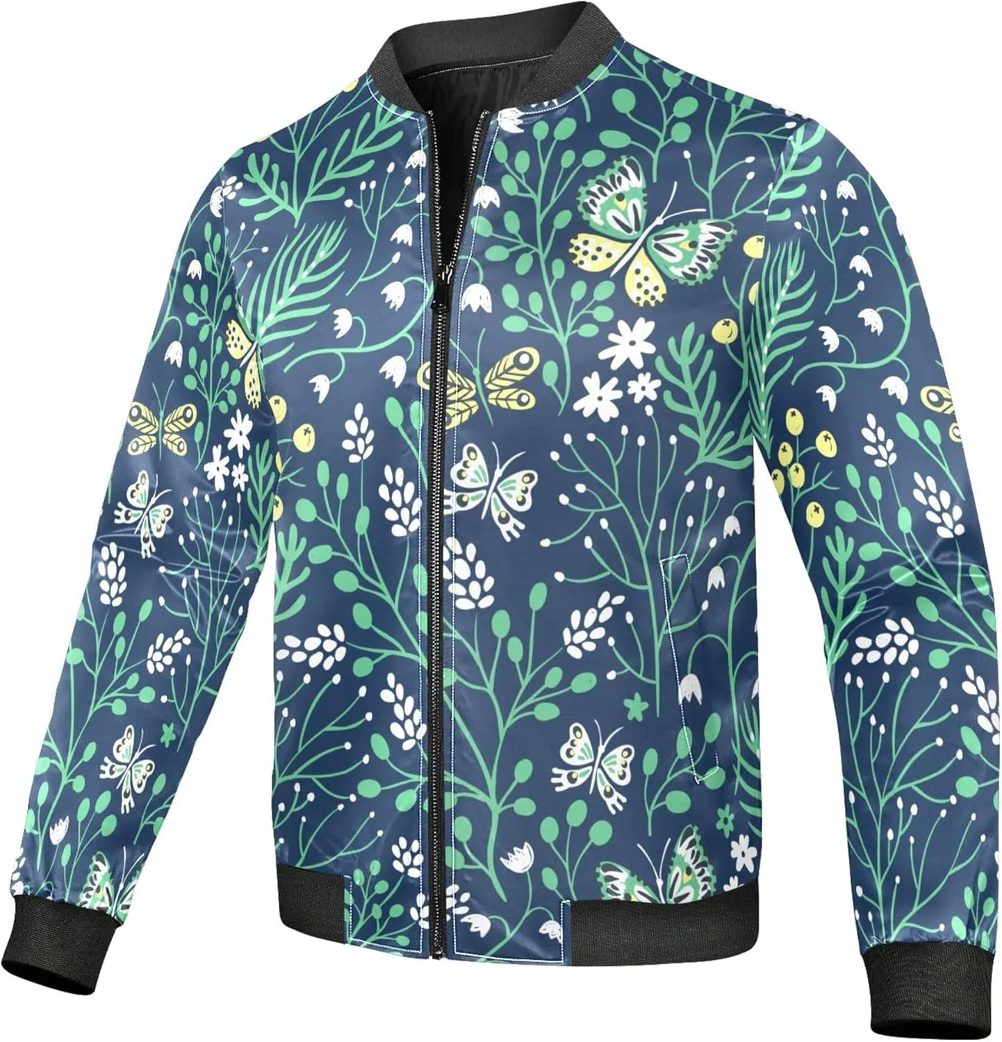 linqin Summer Herbs and Safari Butterflies Men'S Jacket Lightweight Waterproof Windbreaker Mens Jackets Softshell Sportwear