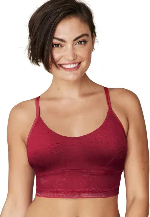 Maidenform Women's All-Over Lace Longline Bralette, Spice Market Red, Large
