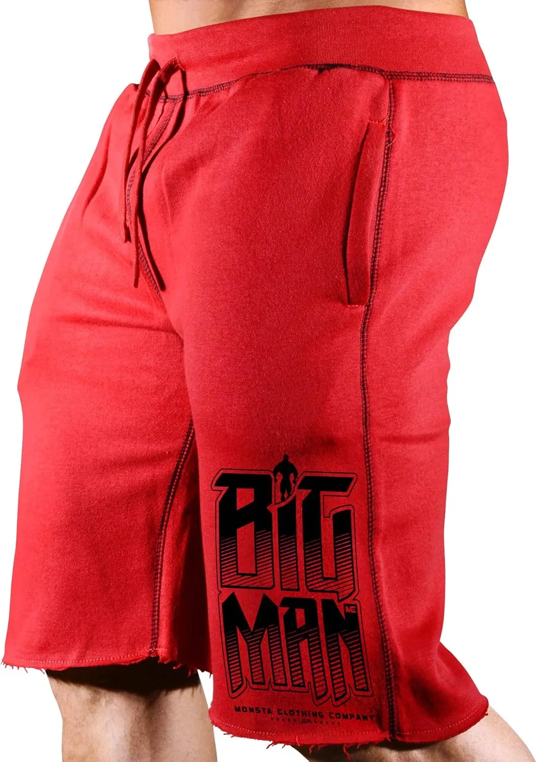 Men's Bodybuilding Workout (Big Man) Gym Shorts (A:BK)