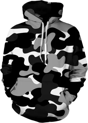 Mens Camo Hoodies Novelty Print Casual Drawstring Hooded Military Sweatshirts with Kangaroos Pocket Tactical Pullover