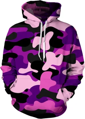Mens Camo Hoodies Novelty Print Casual Drawstring Hooded Military Sweatshirts with Kangaroos Pocket Tactical Pullover