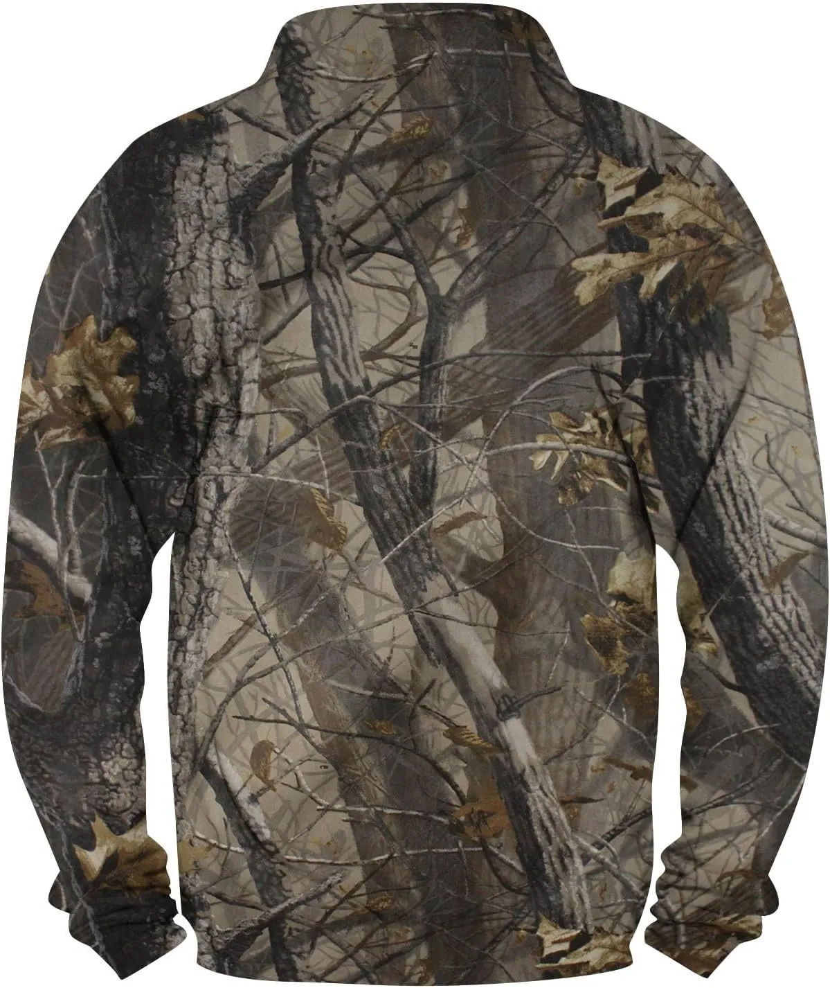 Men's Camo Sweatshirt Hunting Performance Pullover Stand Collar Buckle Camouflage Training Clothes Outdoor Sportswear