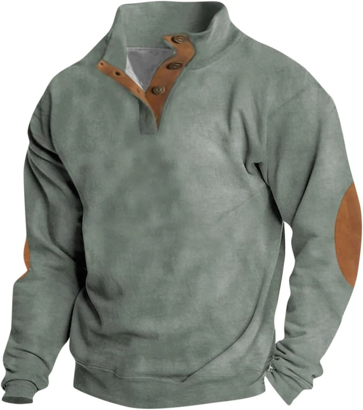 Mens Corduroy Sweatshirts Cozy Casual Lapel Collar Henley Shirts Button Polo Pullover Sweater Polo Sweaters for Men