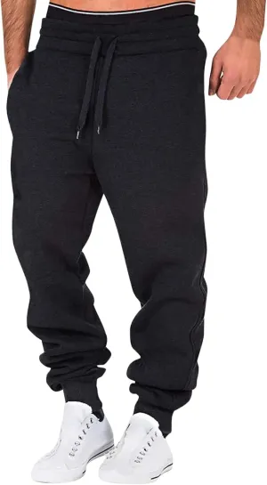 Mens Heavyweight Fleece Workout Joggers Loose Fit Gym Athletic Pants Cozy Loose Baggy Travel Pants
