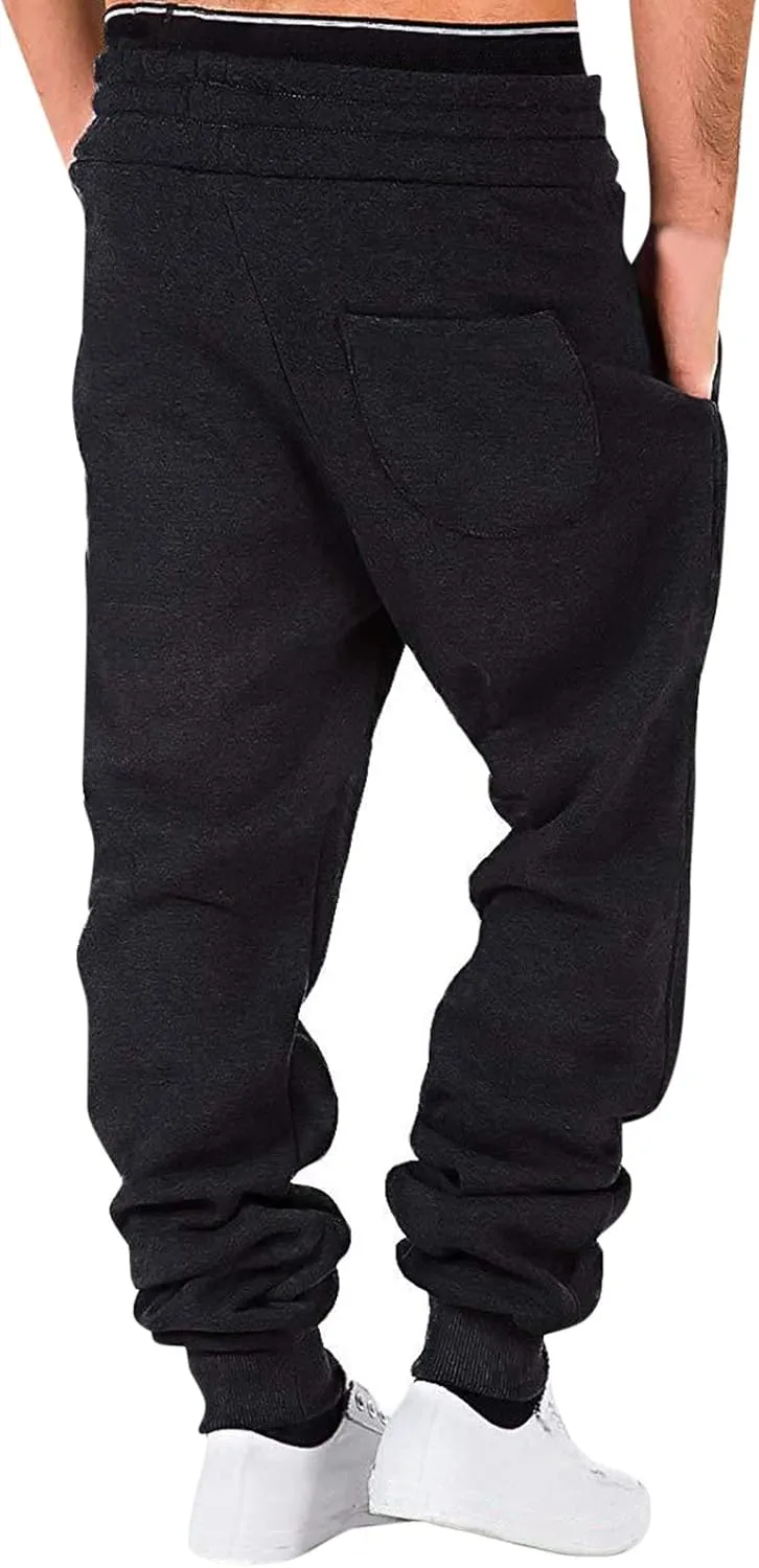 Mens Heavyweight Fleece Workout Joggers Loose Fit Gym Athletic Pants Cozy Loose Baggy Travel Pants
