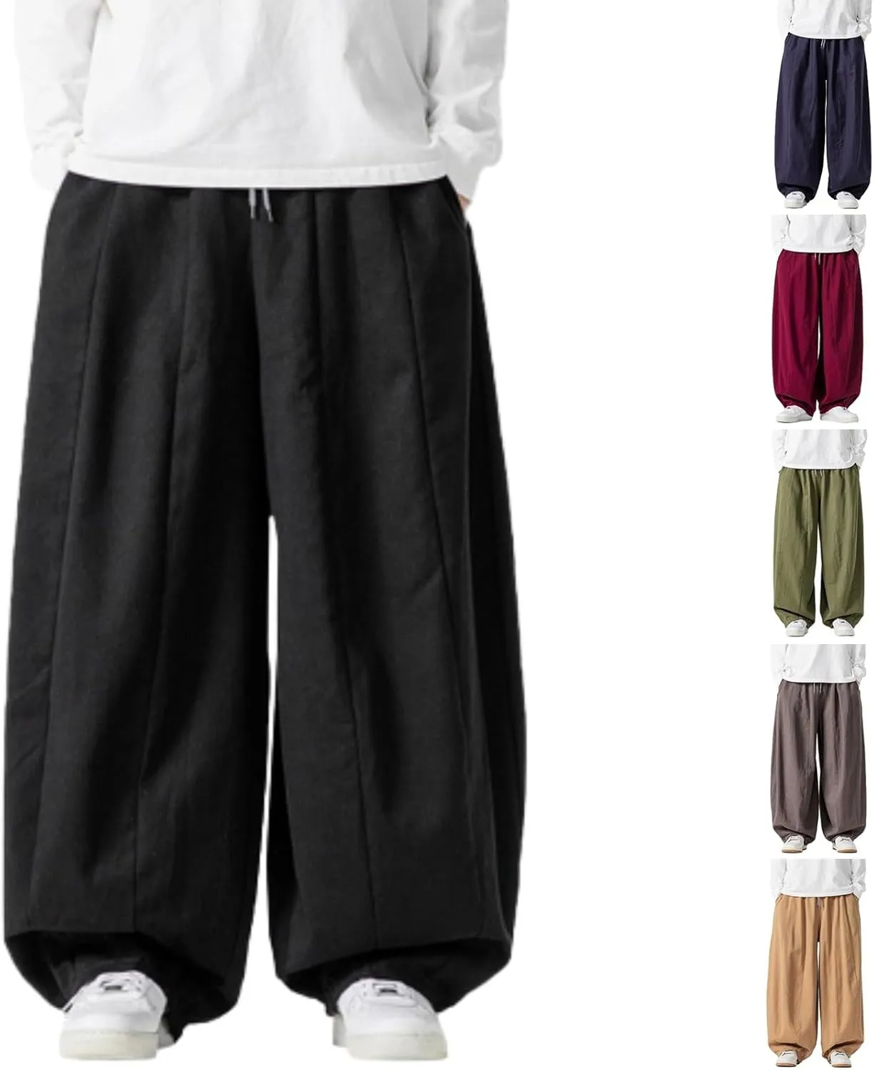 Men's Hip Hop Pants Joggers Loose Fit Streetwear Biker Baggy Trousers Stylish Cargo Pants Casual Oversized Sportwear