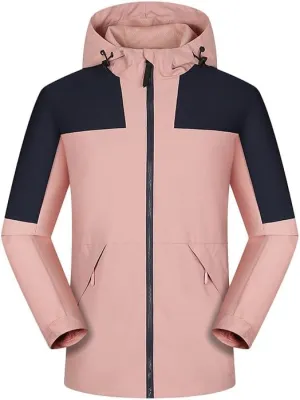Men's Hooded Softshell Jacket Waterproof Lightweight Rain Jackets Outdoor Casual Sportswear for Hiking