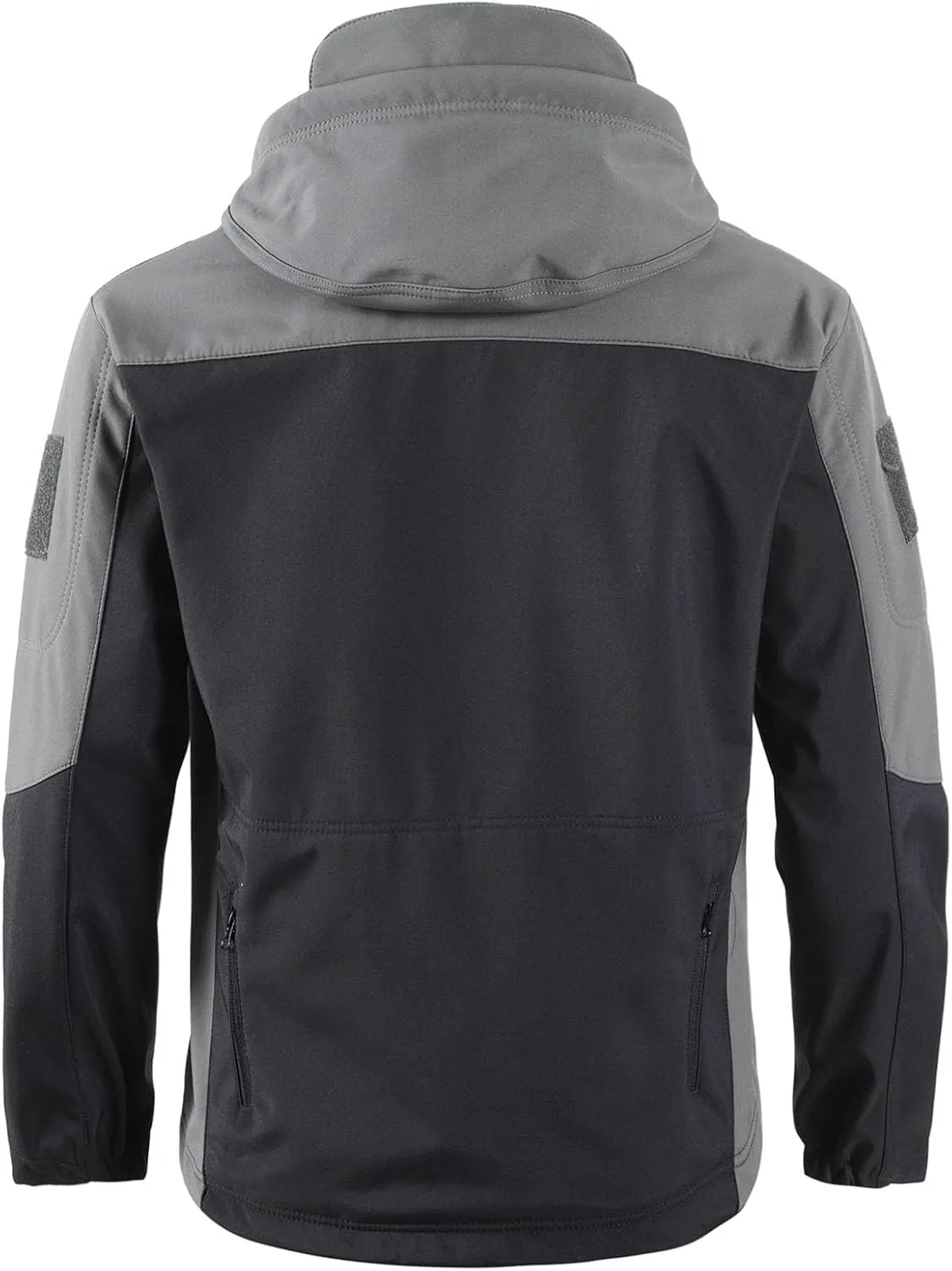Men's Hooded Waterproof Jacket Lightweight Rain Jackets Full Zip Softshell Coats Outdoor Casual Patchwork Sportswear