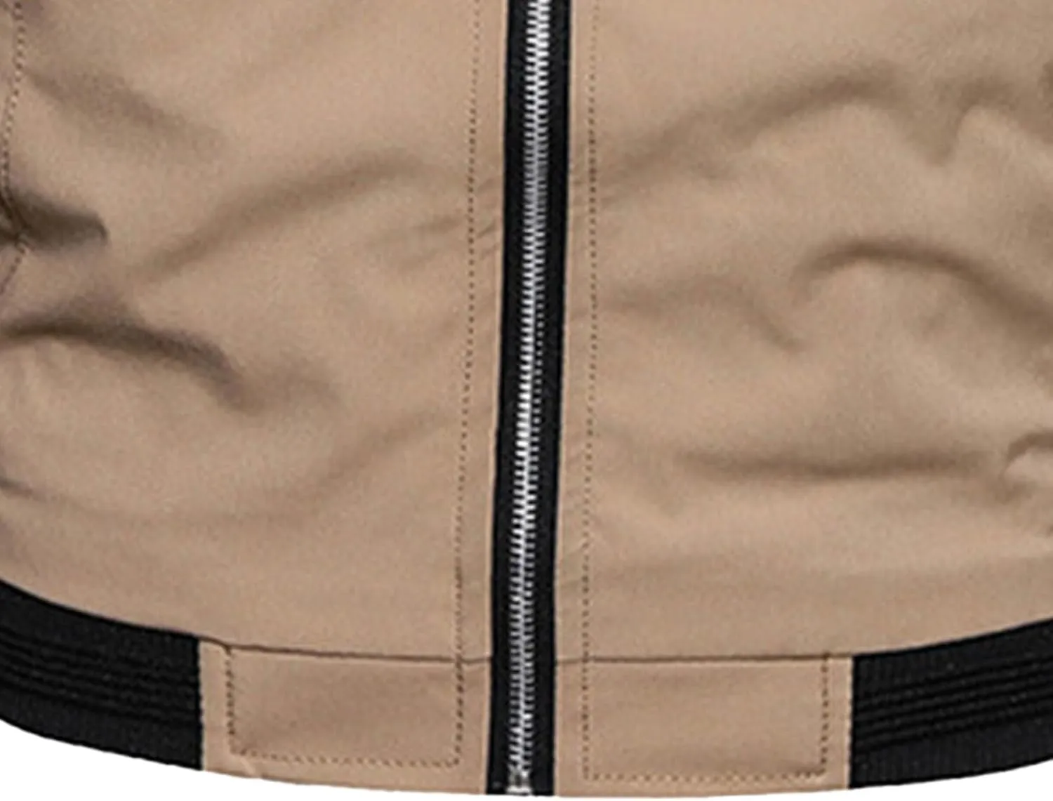 Men's Lightweight Casual Bomber Jackets Mock Neck Zip Up Baseball Varsity Coat Windproof Sportwear Cotton Jacket