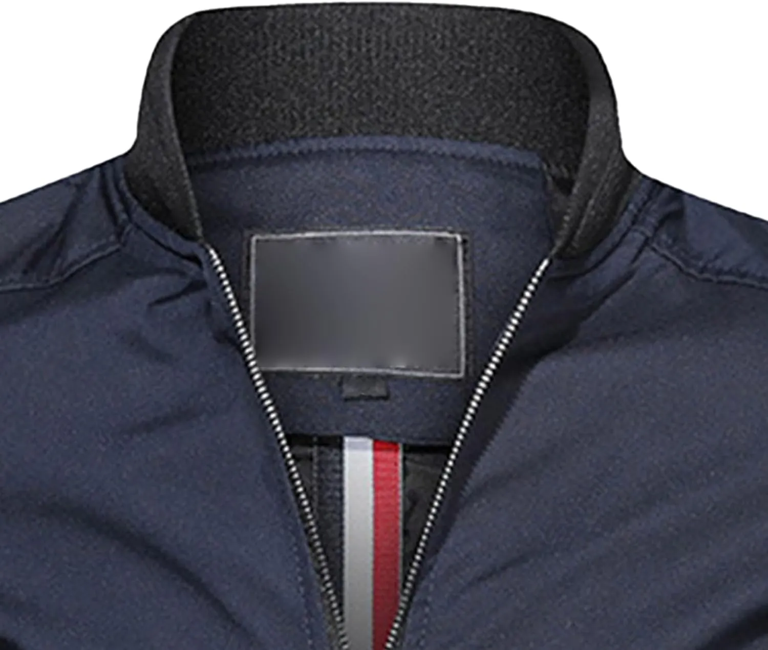 Men's Lightweight Casual Bomber Jackets Mock Neck Zip Up Baseball Varsity Coat Windproof Sportwear Cotton Jacket