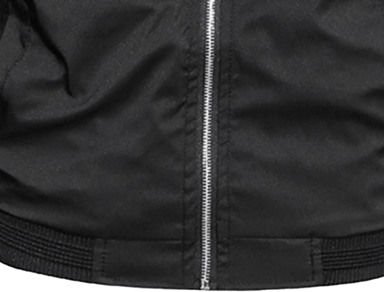 Men's Lightweight Casual Bomber Jackets Mock Neck Zip Up Baseball Varsity Coat Windproof Sportwear Cotton Jacket