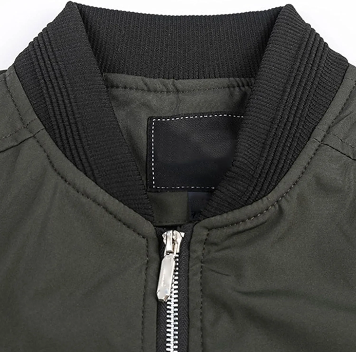 Men's Lightweight Casual Bomber Jackets Mock Neck Zip Up Baseball Varsity Coat Windproof Sportwear Cotton Jacket
