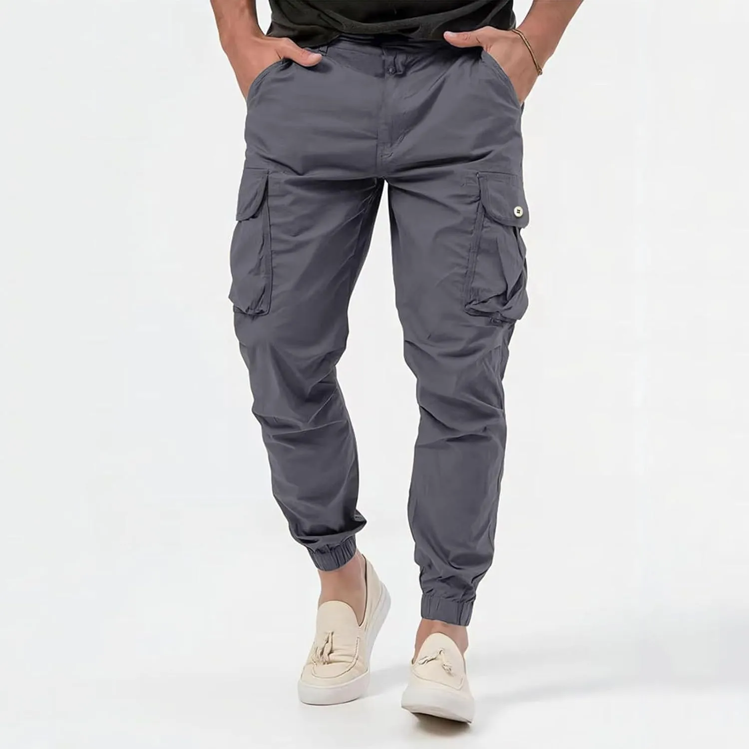 Mens Loose Cargo Pants Multi-Pocket Men's Trousers Tooling Solid Men's Pants Men's Cargo Jogger Sweatpants Cargo
