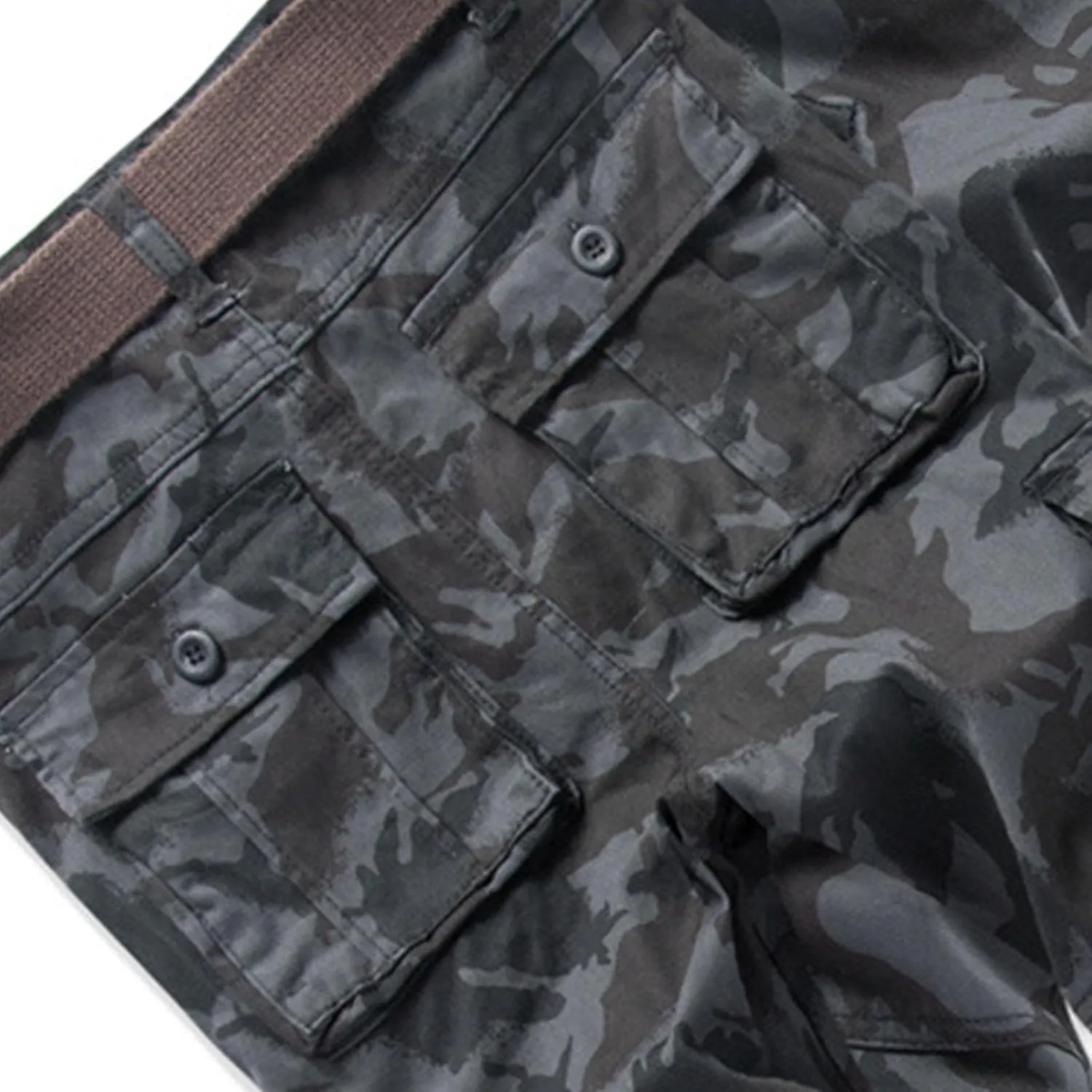 Mens Outdoor Fashion Cargo Pants Military Baggy Comfy Overalls Tactical Combat Simple Solid Color Multi-Pocket Hiking Trouser