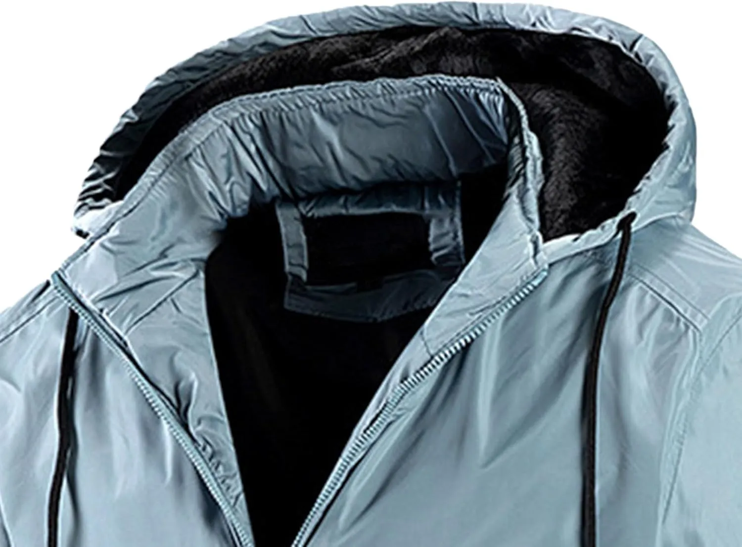 Men's Packable Hooded Bomber Jacket Lightweight Sportwear Zipper Windbreaker Business Casual Cotton Varsity Coat