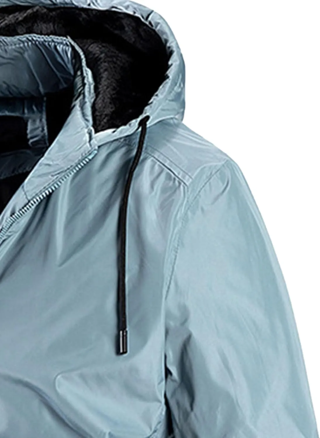 Men's Packable Hooded Bomber Jacket Lightweight Sportwear Zipper Windbreaker Business Casual Cotton Varsity Coat