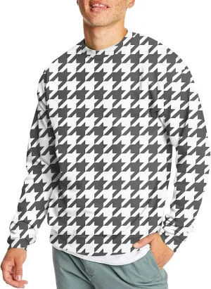 Men's Pullover Sweatshirt Novelty Plaid Print Crewneck Sweaters Plus Size Casual Long Sleeve Fall Winter Tops Outfits