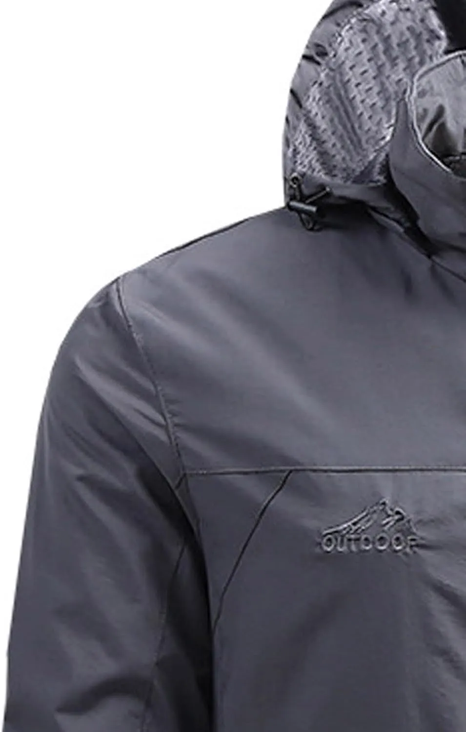 Mens Rain Jacket Waterproof Hooded Hiking Coat Lightweight Casual Windbreaker Jackets Sportwear Zipper Parkas Outerwear