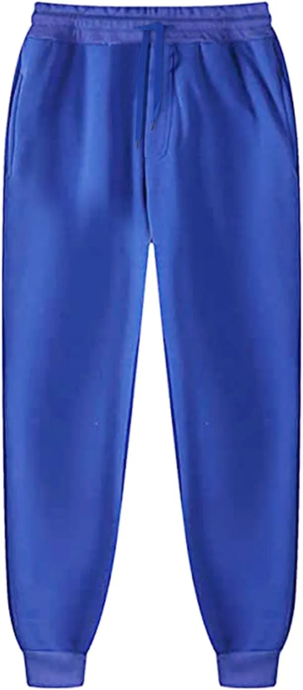 Mens Sporty Jogger Sweatpants Winter Warm Workout Cinch Bottom Sweatpants Cozy Loose Running Pants