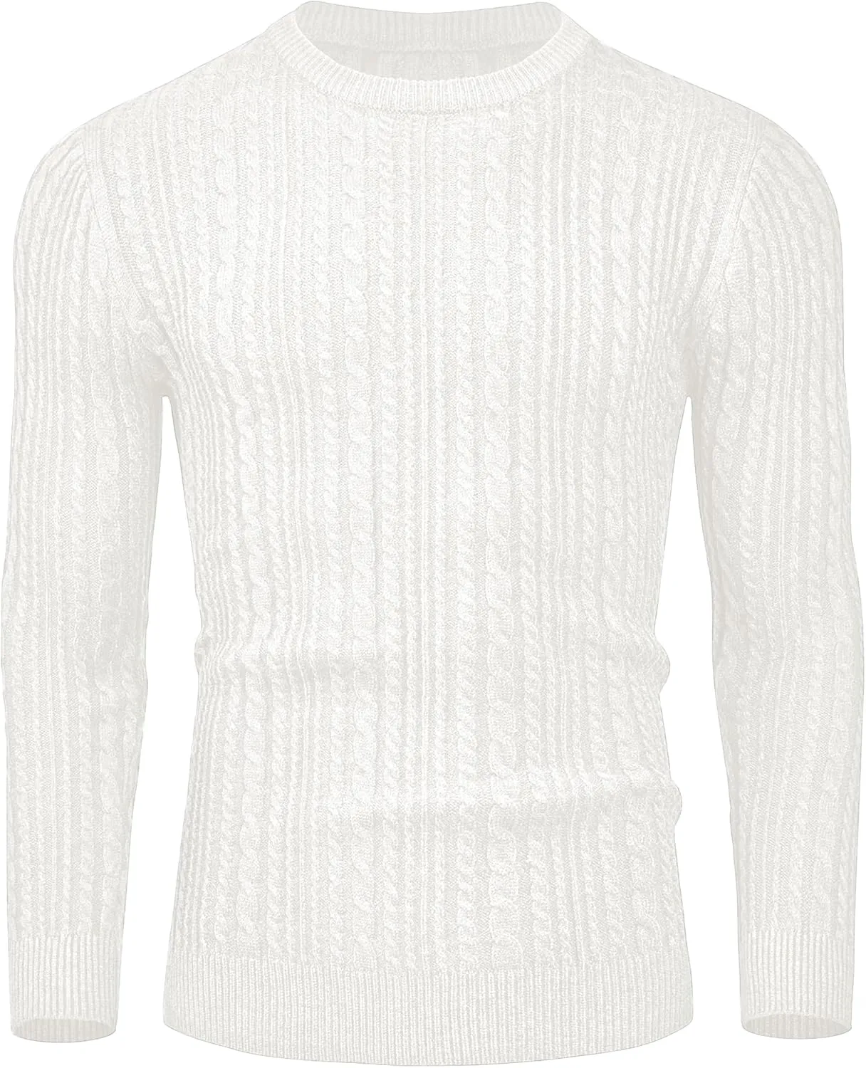 Mens Sweater Crewneck Sweaters for Men Dress Sweater Cable Knit Sweater Lightweight Mens Pullover Sweater