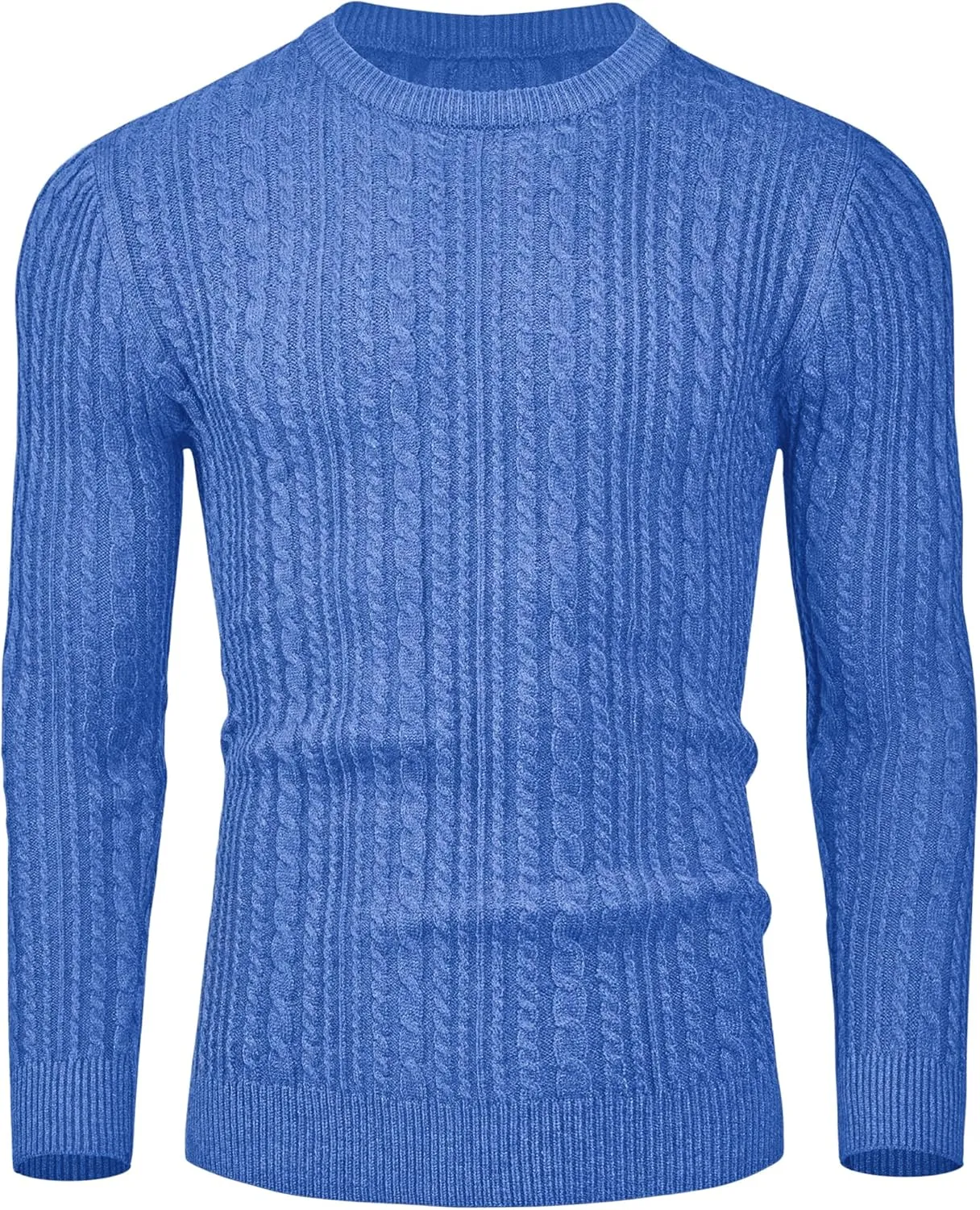 Mens Sweater Crewneck Sweaters for Men Dress Sweater Cable Knit Sweater Lightweight Mens Pullover Sweater