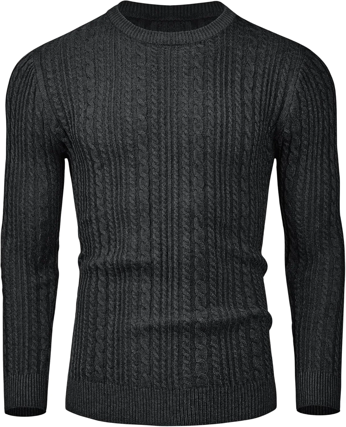 Mens Sweater Crewneck Sweaters for Men Dress Sweater Cable Knit Sweater Lightweight Mens Pullover Sweater