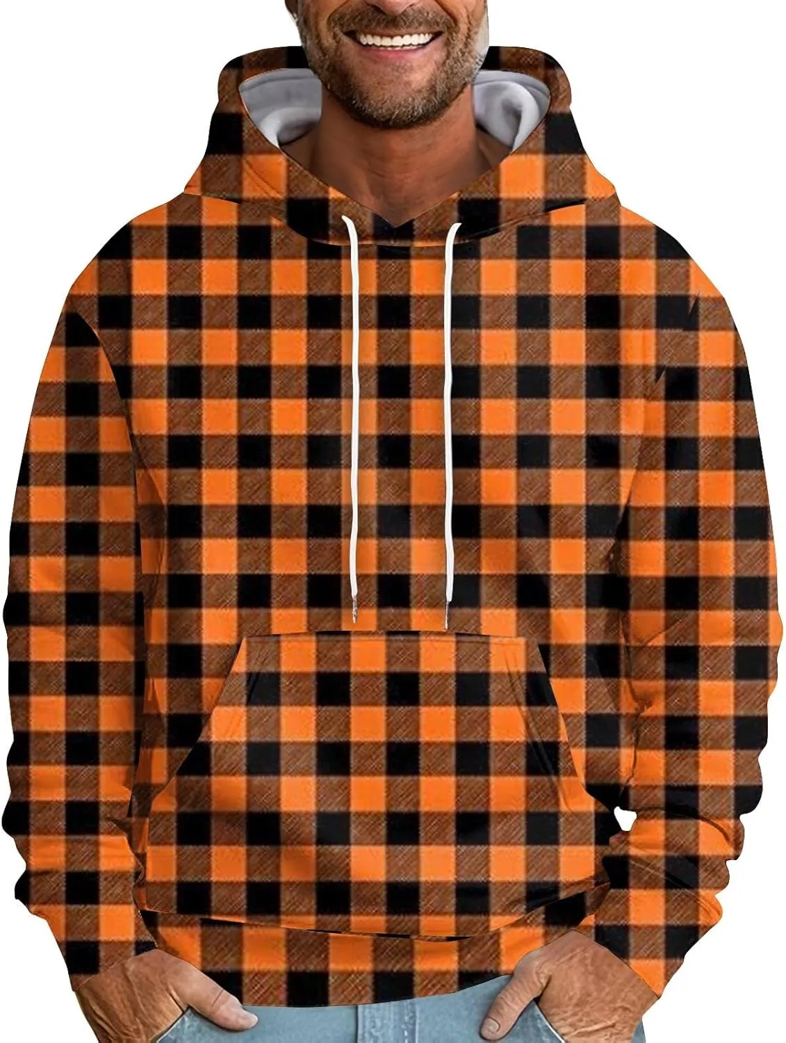 Mens Sweatshirt Hoodie Big and Tall Hooded Fleece Sweatshirt Pullover Loose Fit Workout Hoodie Sweatshirt Sportwear