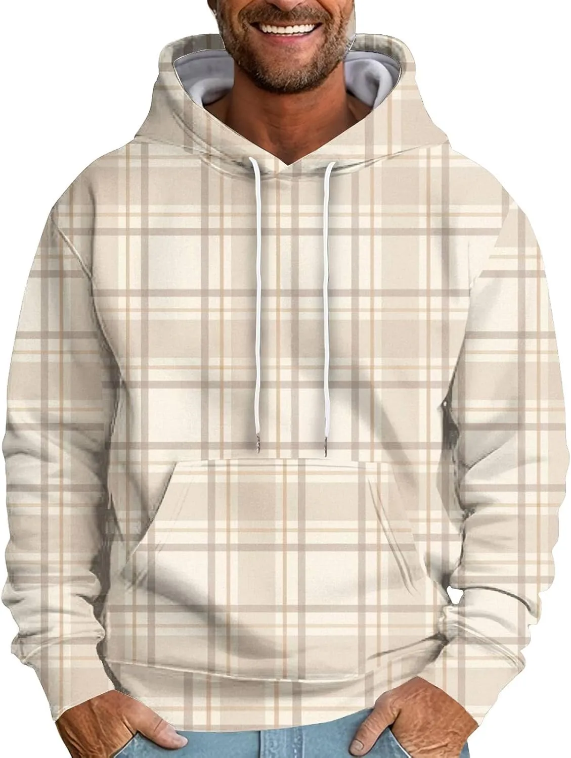Mens Sweatshirt Hoodie Big and Tall Hooded Fleece Sweatshirt Pullover Loose Fit Workout Hoodie Sweatshirt Sportwear