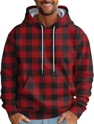Mens Sweatshirt Hoodie Big and Tall Hooded Fleece Sweatshirt Pullover Loose Fit Workout Hoodie Sweatshirt Sportwear