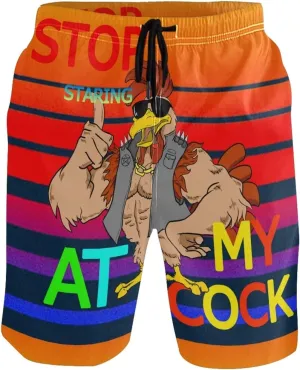 Men's Swim Trunks Colorful Golden Animal Print Board Shorts for Men Quick Dry Bathing Suit with Mesh Lining Pocket